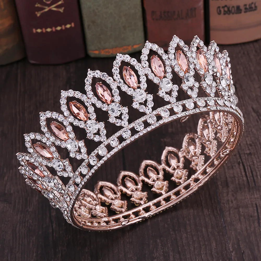 New bridal jewelry European and American Baroque round bridal crown wedding dress accessories