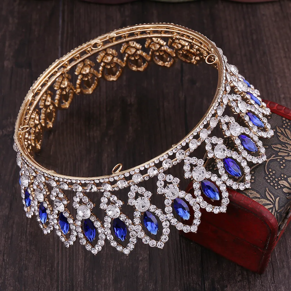 New bridal jewelry European and American Baroque round bridal crown wedding dress accessories