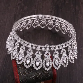 New bridal jewelry European and American Baroque round bridal crown wedding dress accessories