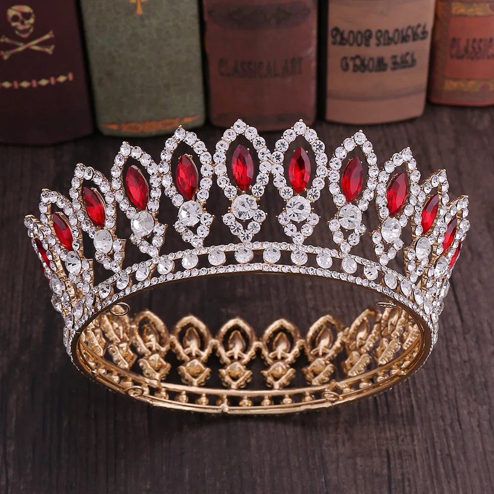New bridal jewelry European and American Baroque round bridal crown wedding dress accessories