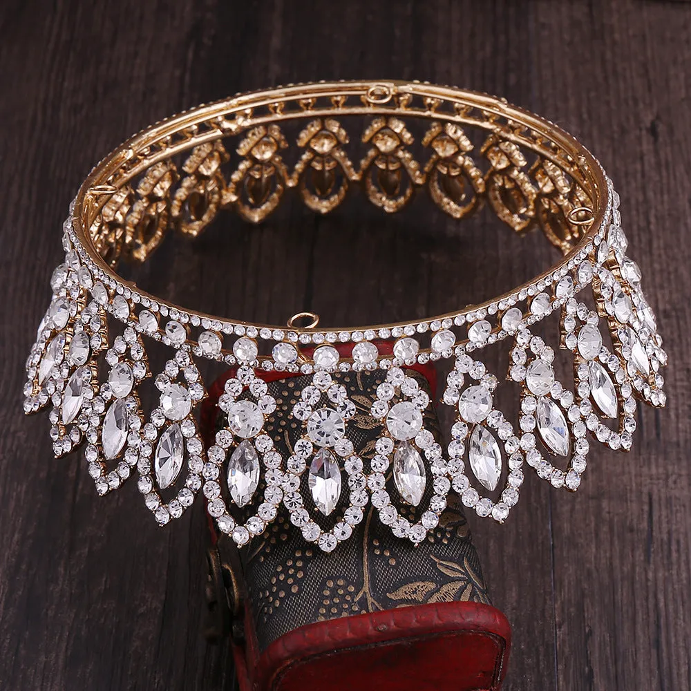 New bridal jewelry European and American Baroque round bridal crown wedding dress accessories