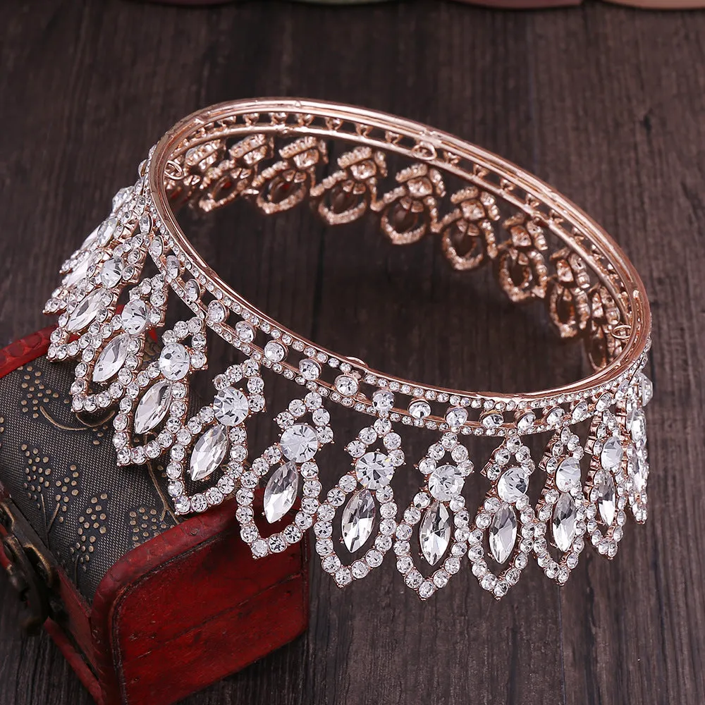 New bridal jewelry European and American Baroque round bridal crown wedding dress accessories