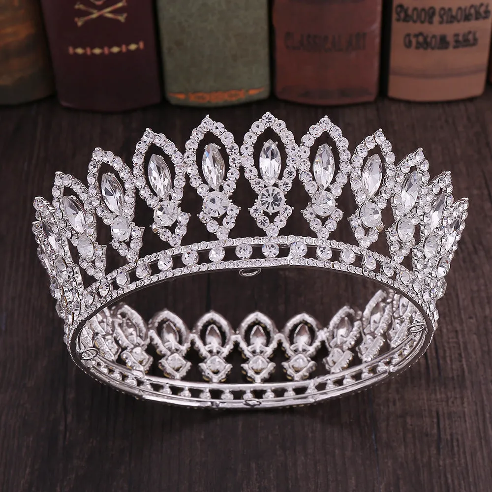 New bridal jewelry European and American Baroque round bridal crown wedding dress accessories