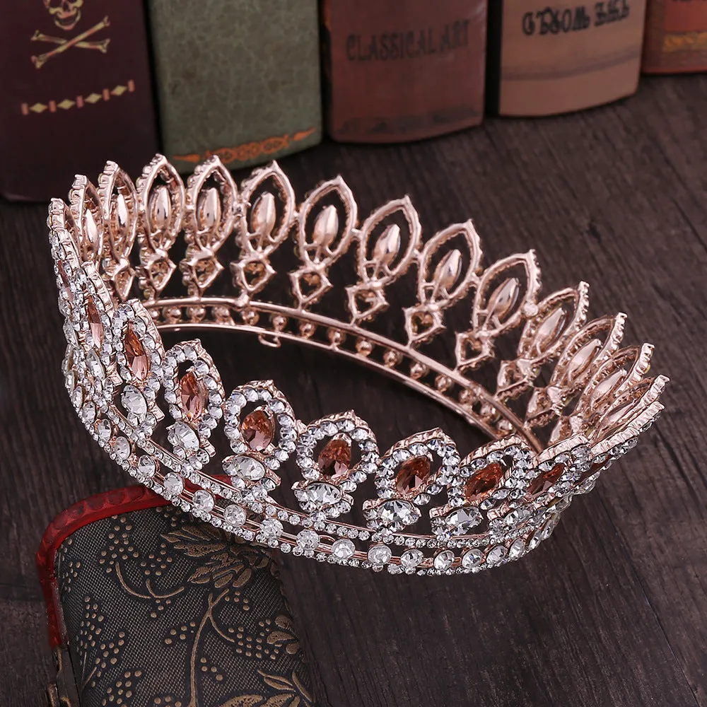 New bridal jewelry European and American Baroque round bridal crown wedding dress accessories