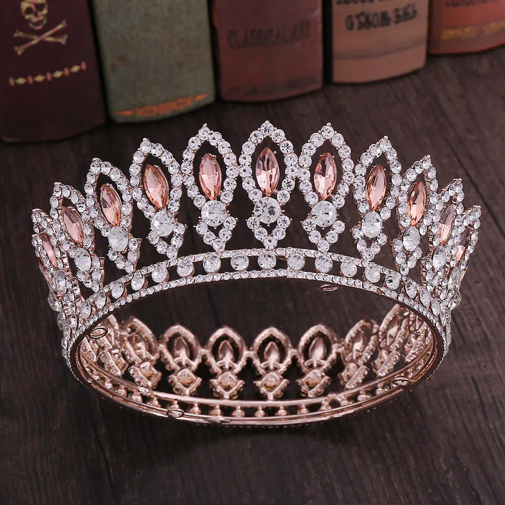New bridal jewelry European and American Baroque round bridal crown wedding dress accessories