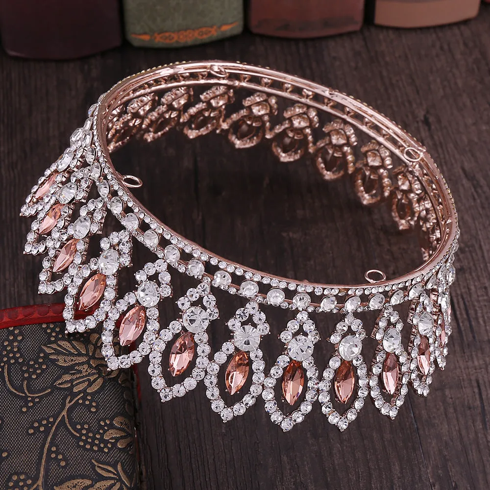 New bridal jewelry European and American Baroque round bridal crown wedding dress accessories