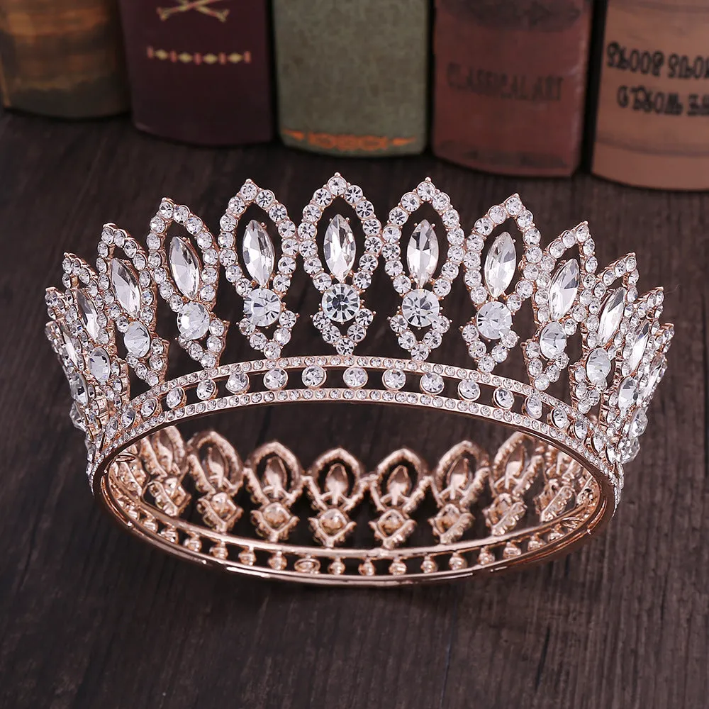 New bridal jewelry European and American Baroque round bridal crown wedding dress accessories