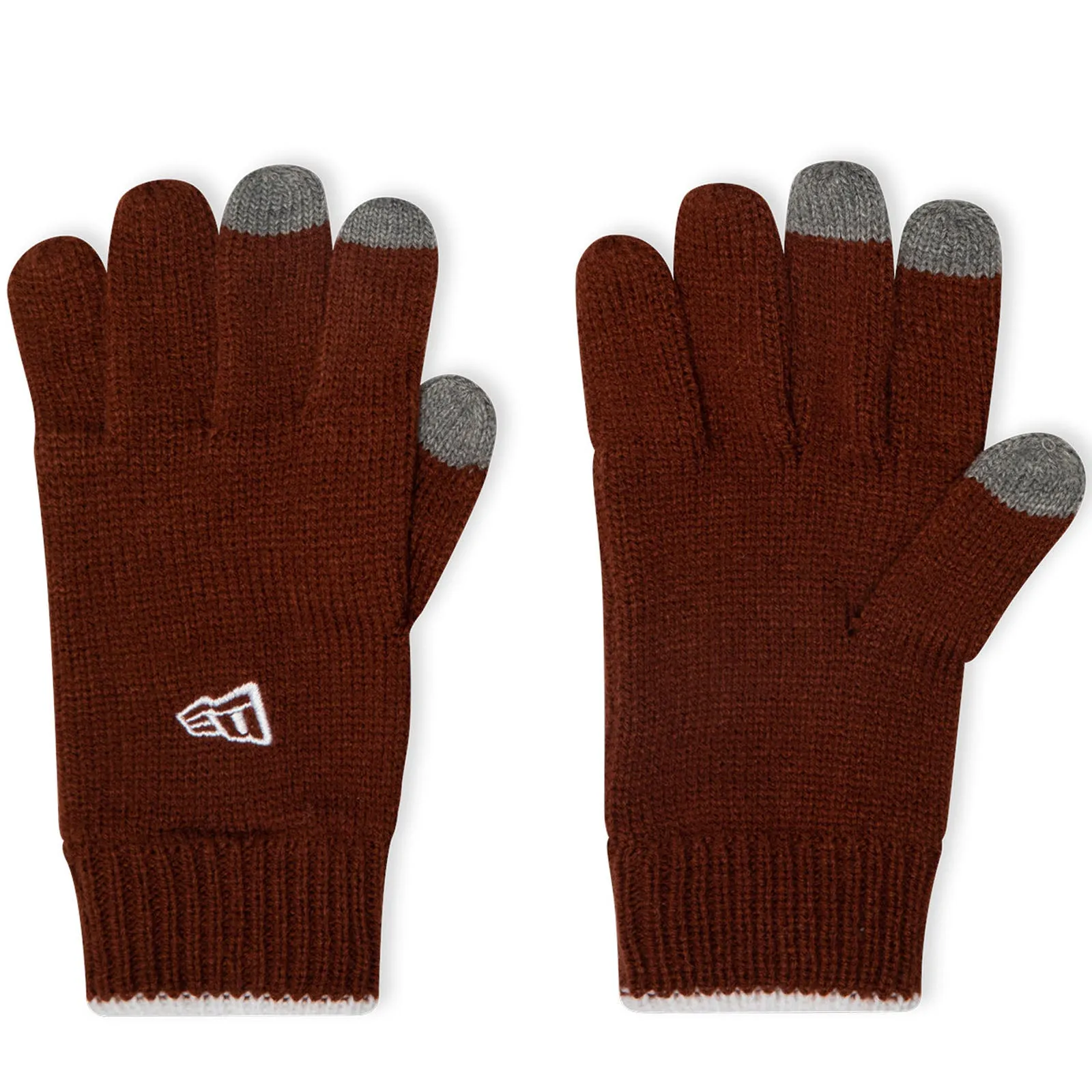 New Era Mens Script Bobble Hat Gloves Set - Dark Brown