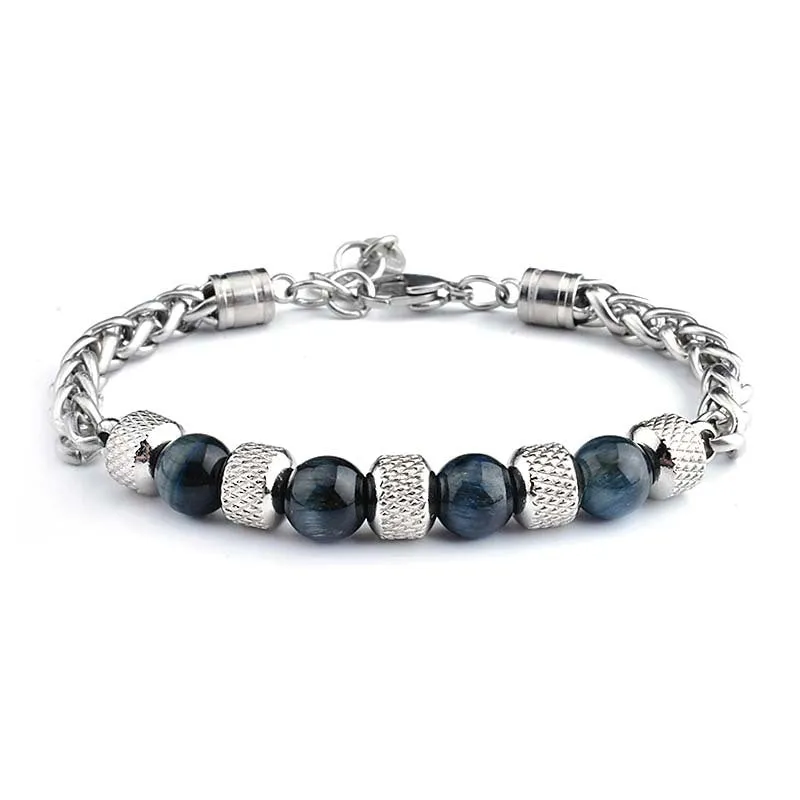 New Tiger Eye Men's Adjustable Beaded Bracelet