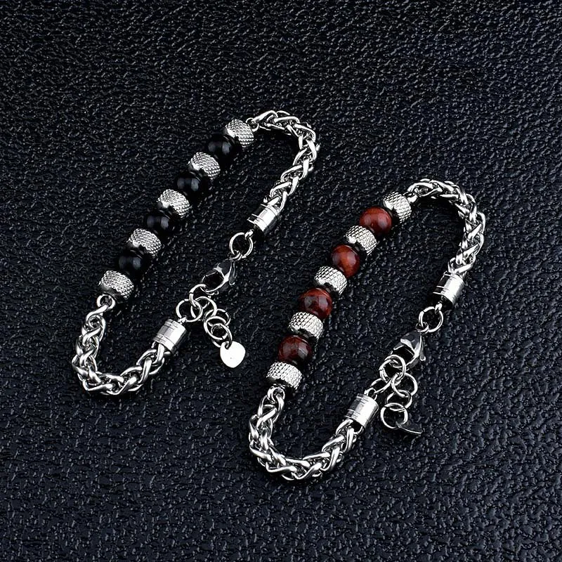 New Tiger Eye Men's Adjustable Beaded Bracelet