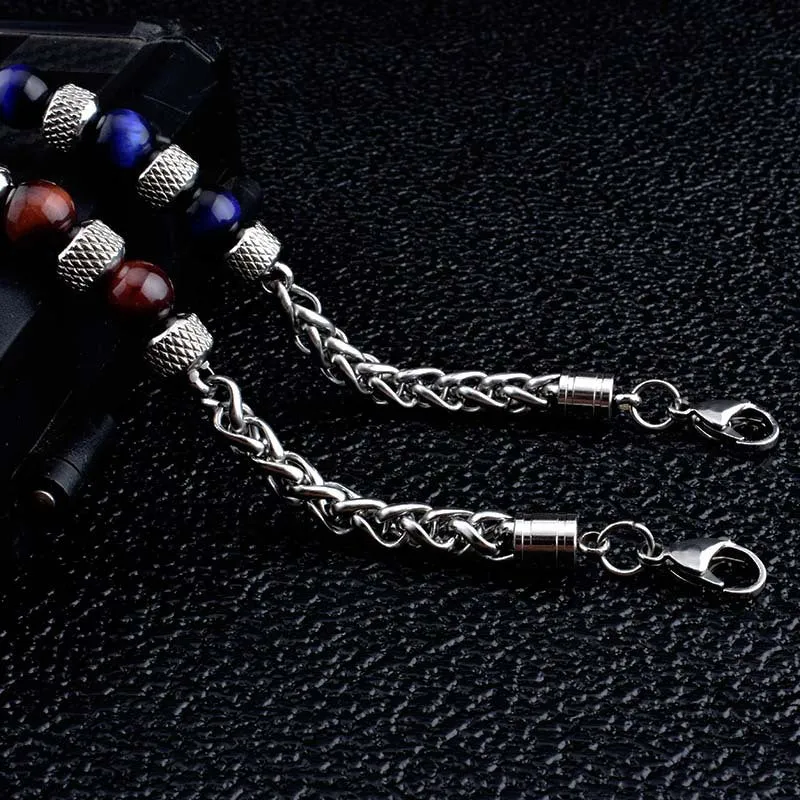 New Tiger Eye Men's Adjustable Beaded Bracelet