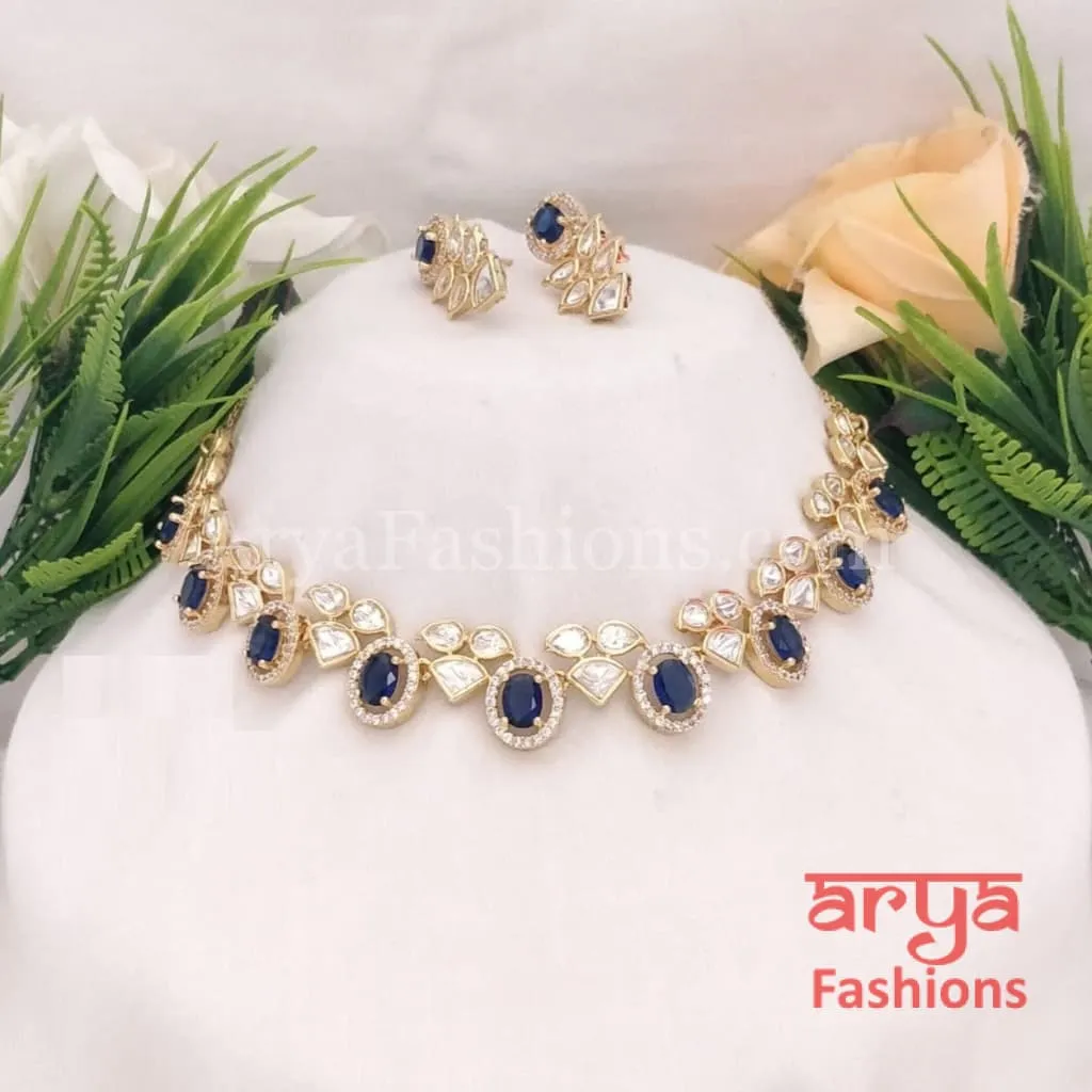 Numi Kundan Necklace with Cubic Zirconia Stones