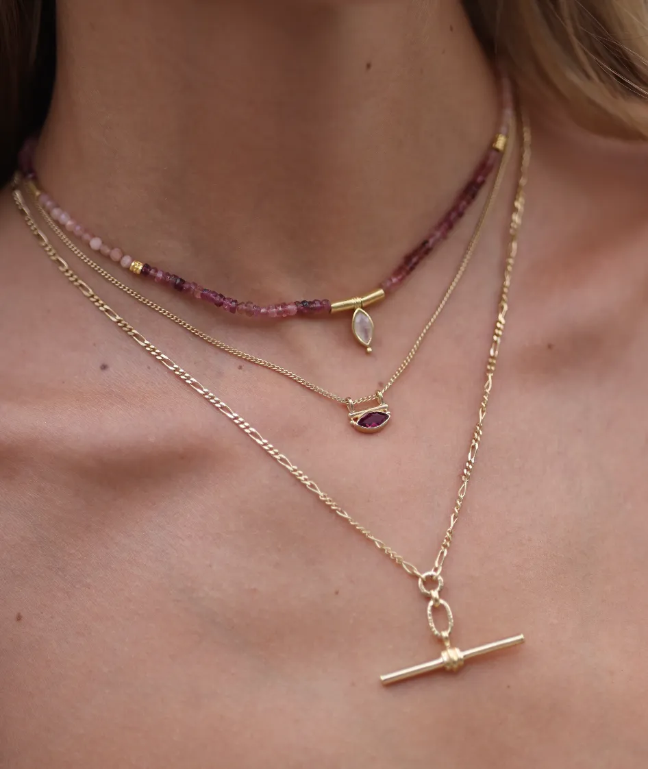 Nyra Rhodolite Gold Necklace