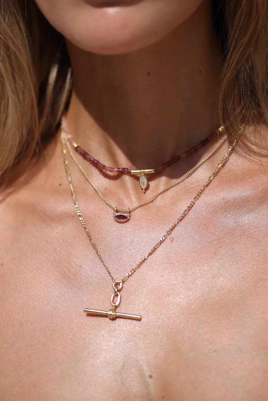 Nyra Rhodolite Silver Necklace