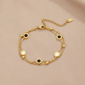 Onyx & White Stone Bracelet