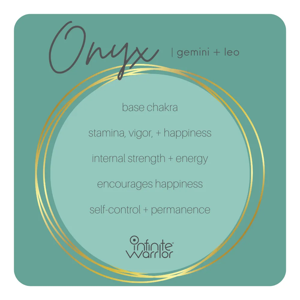 Onyx Crystal Bracelet | Matte   Sterling Silver Om Charm