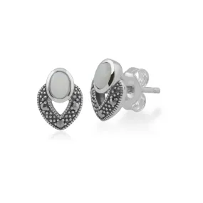 Opal & Markasit Ohrstecker in Sterling Silber