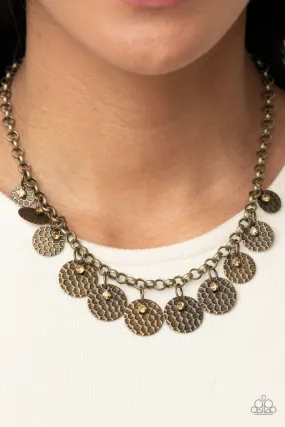Open Door Jewelry - Delightfully Dappled - Brass Necklace - Paparazzi Accessories