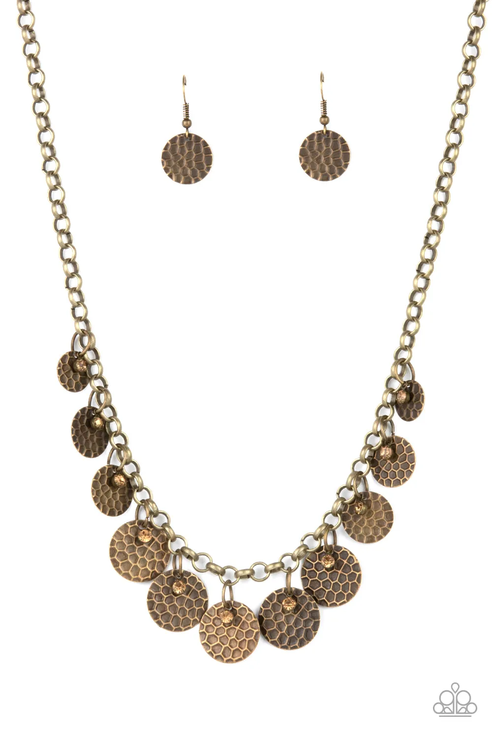 Open Door Jewelry - Delightfully Dappled - Brass Necklace - Paparazzi Accessories