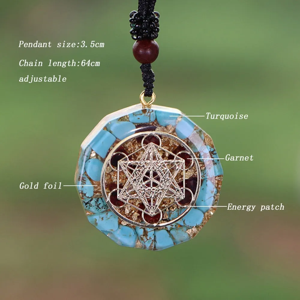 Orgonite Energy Pendant Metatron&#39;s Cube Reiki Energy Consciousness Promote Autonomy Test Transport EMF Crystal Pendant