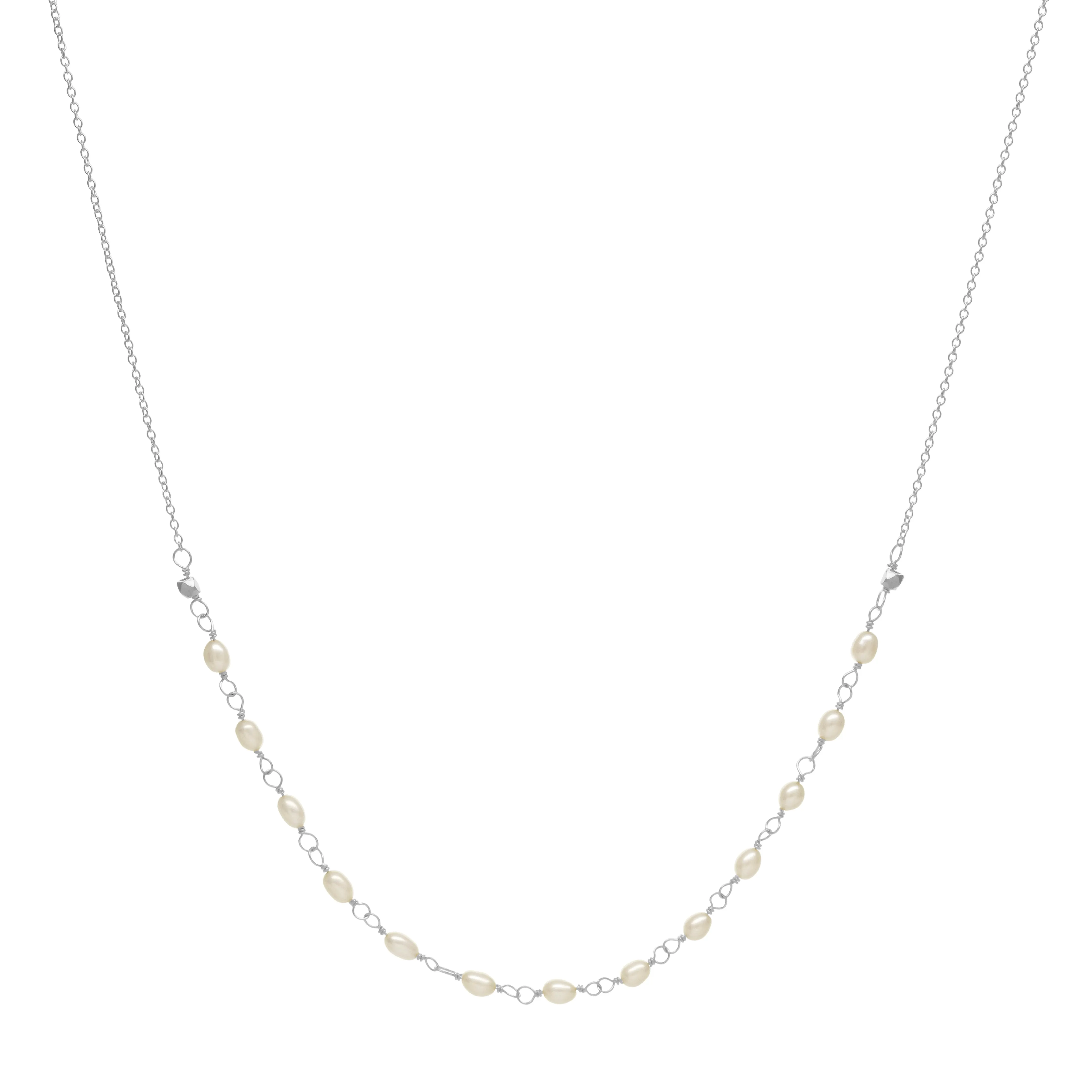 Oval Freshwater Pearl Tied Necklace