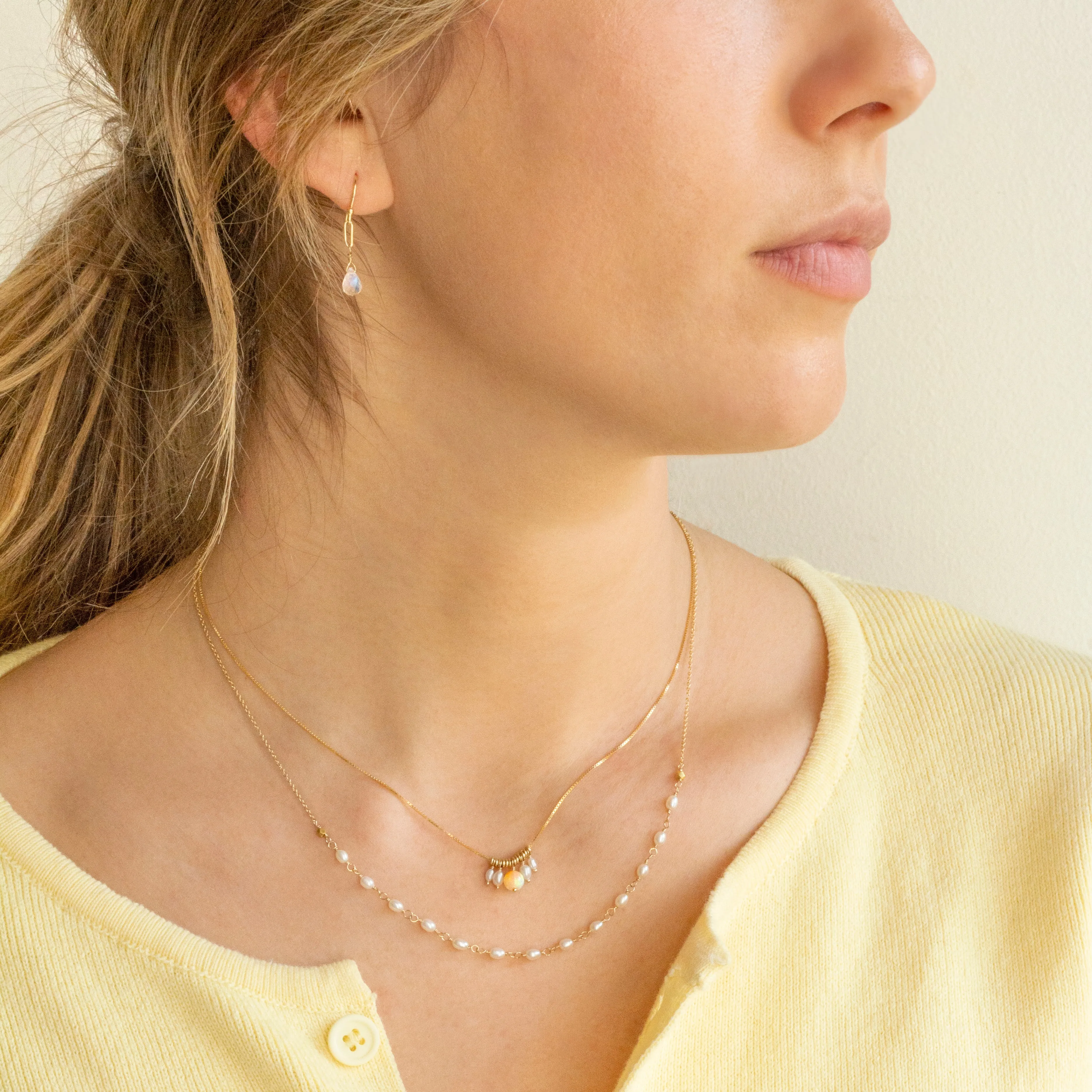 Oval Freshwater Pearl Tied Necklace