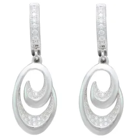 Oval Spiral CZ Earrings IJ15CSSER021