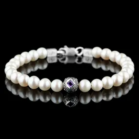 Paladin Amethyst - Pearl Bracelet I (8mm)