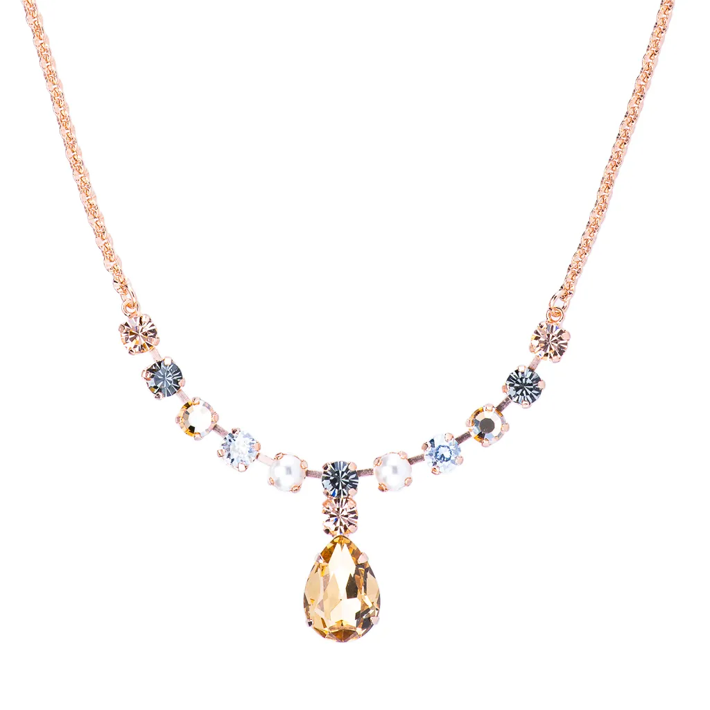 Pear and Round Necklace in "Earl Grey" *Preorder*