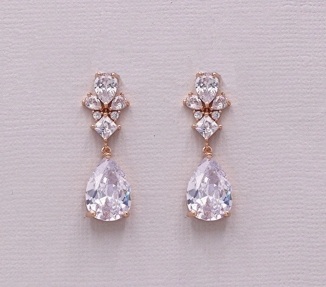Pear Drops CZ Earrings