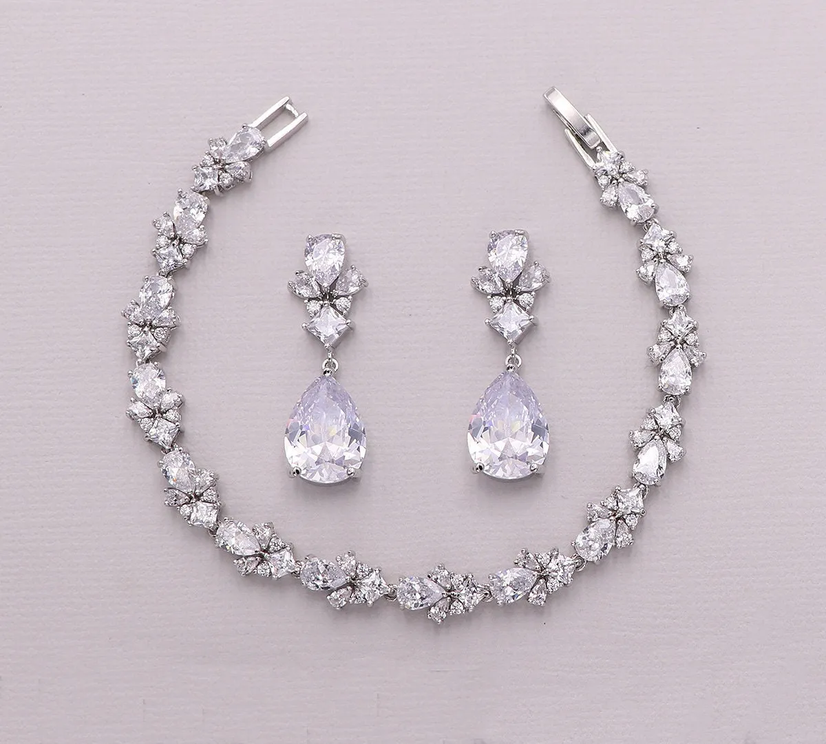 Pear Drops CZ Earrings