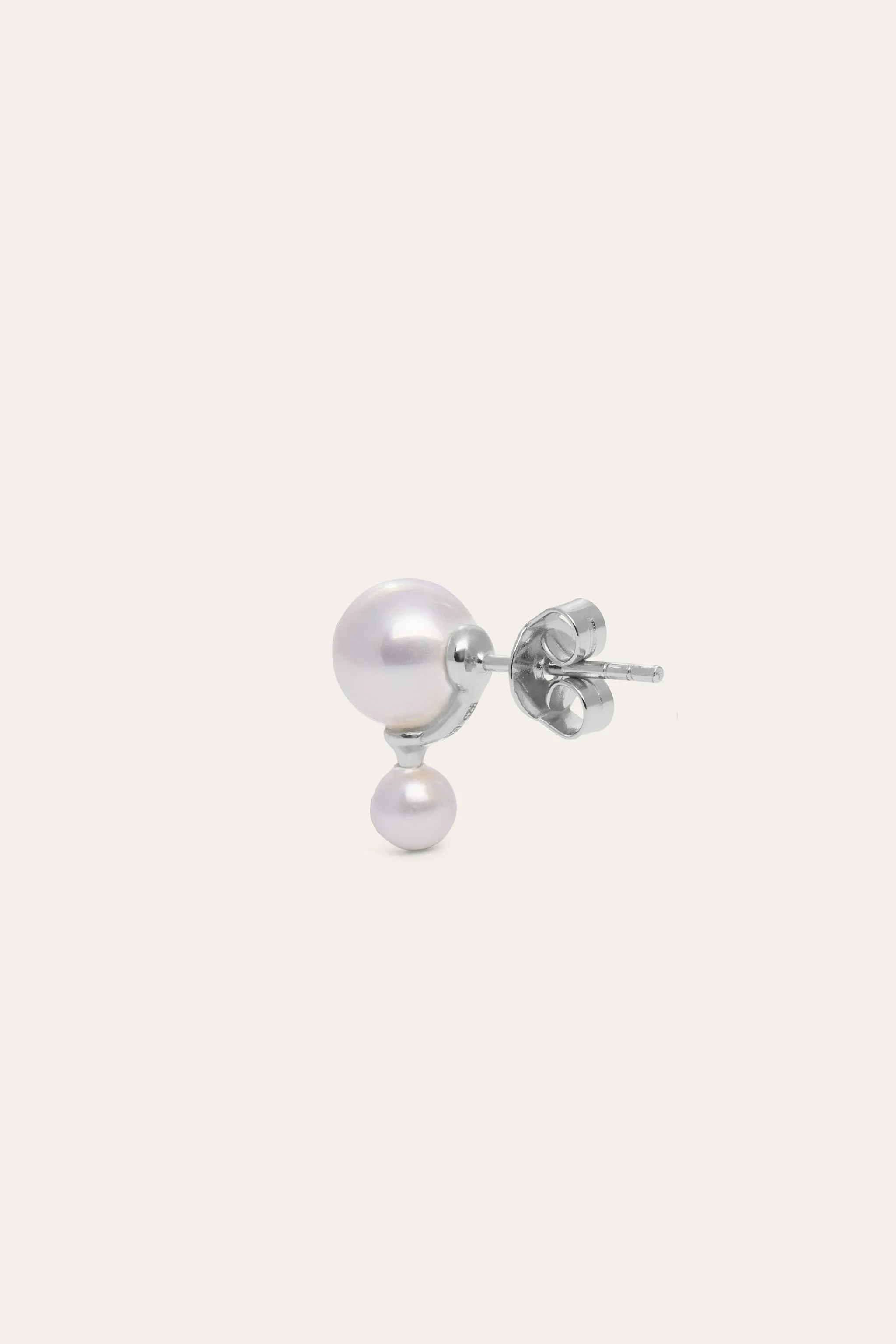 Pearl Essence Silver Double Stud