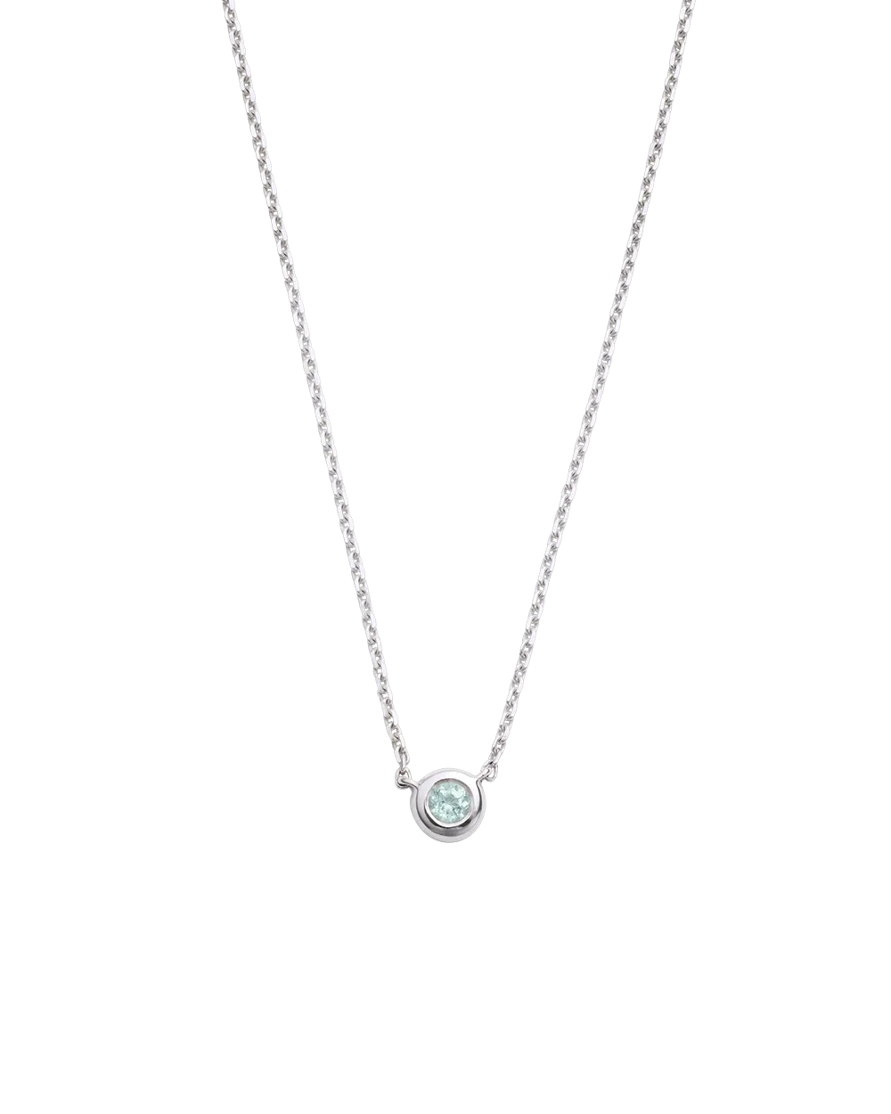 PETITE BIRTHSTONE NECKLACE (STERLING SILVER)