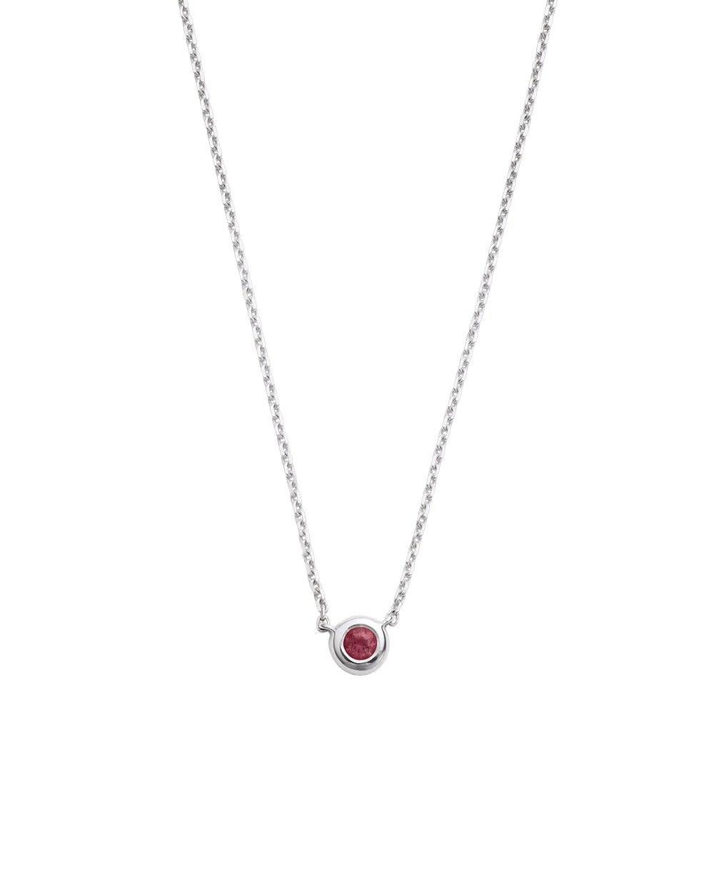 PETITE BIRTHSTONE NECKLACE (STERLING SILVER)