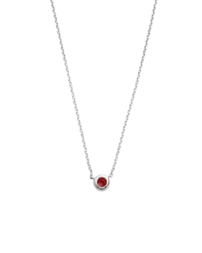 PETITE BIRTHSTONE NECKLACE (STERLING SILVER)