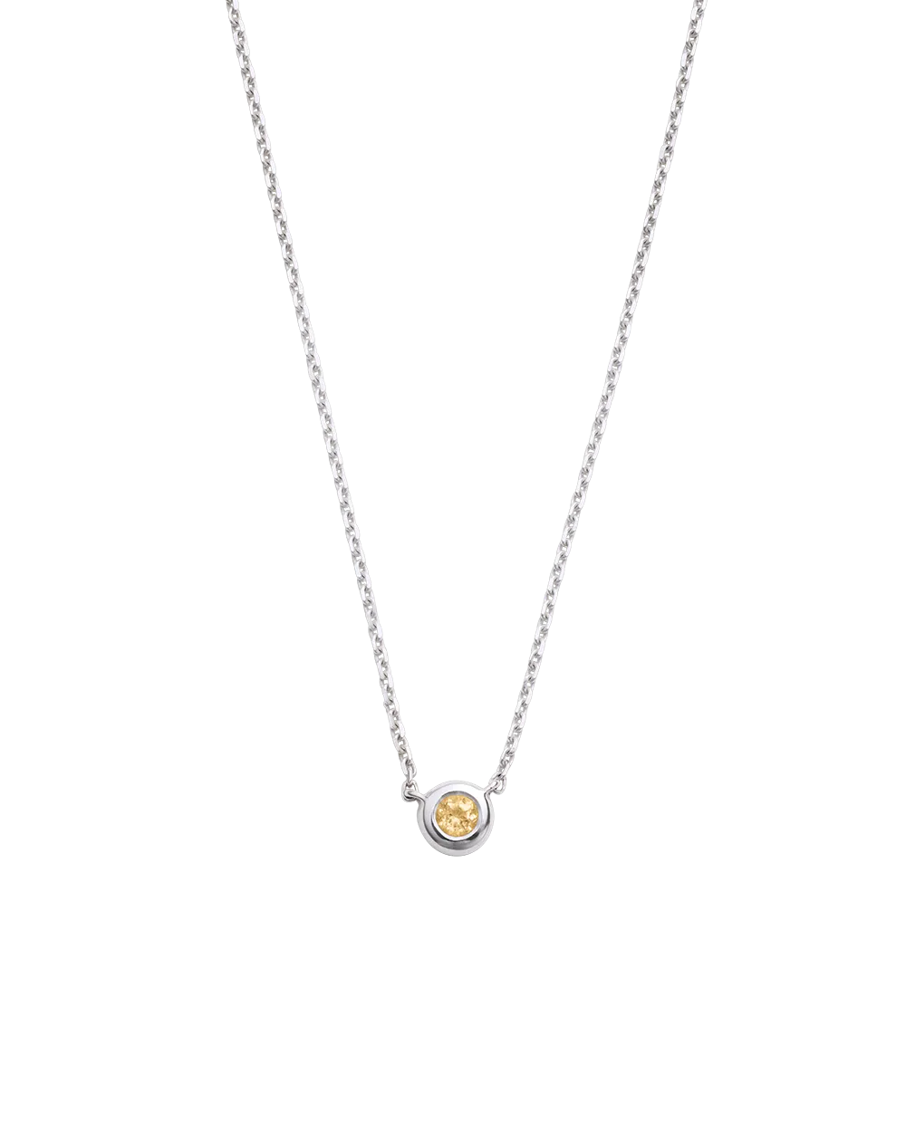 PETITE BIRTHSTONE NECKLACE (STERLING SILVER)