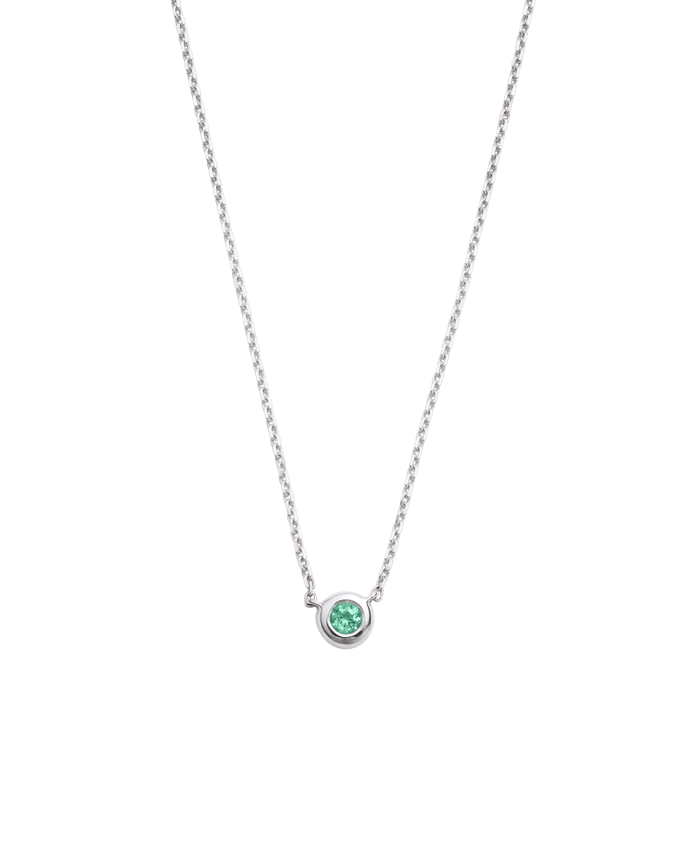 PETITE BIRTHSTONE NECKLACE (STERLING SILVER)