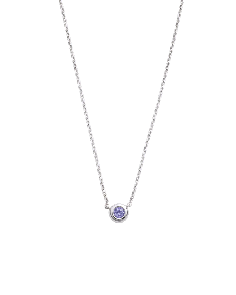 PETITE BIRTHSTONE NECKLACE (STERLING SILVER)