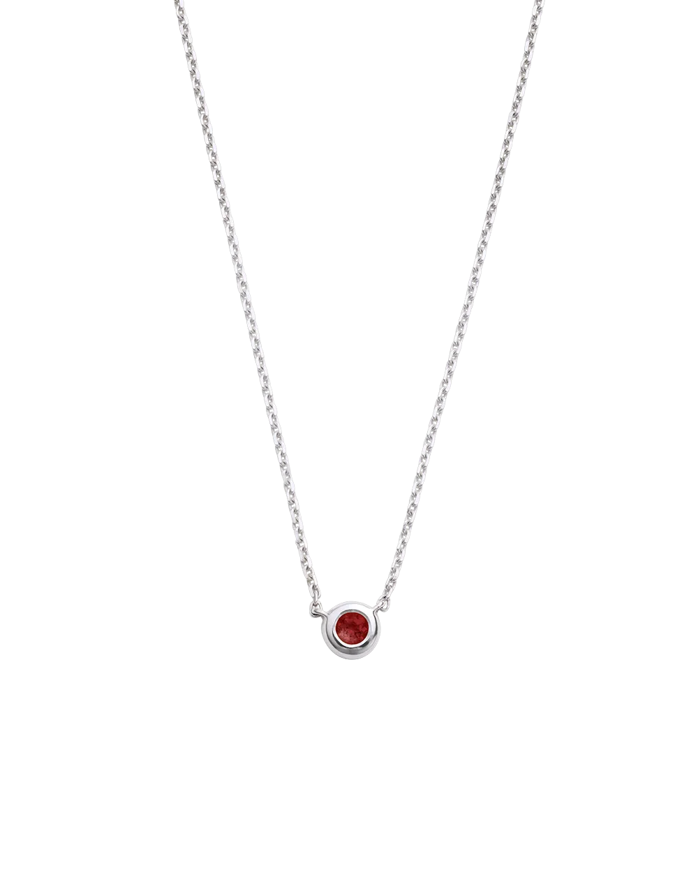 PETITE BIRTHSTONE NECKLACE (STERLING SILVER)