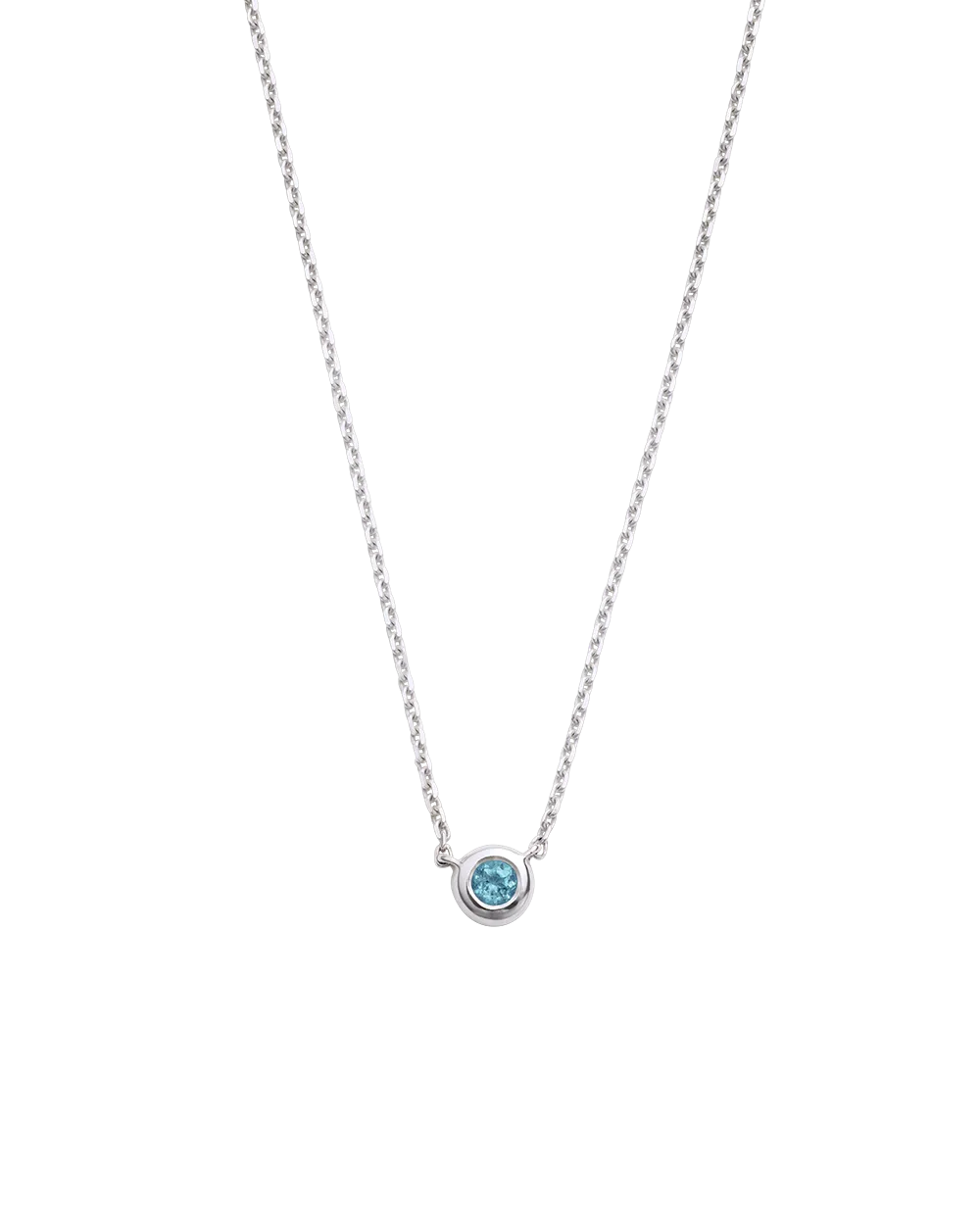 PETITE BIRTHSTONE NECKLACE (STERLING SILVER)