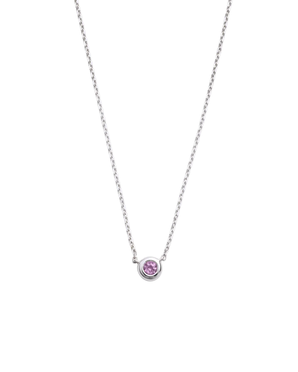 PETITE BIRTHSTONE NECKLACE (STERLING SILVER)