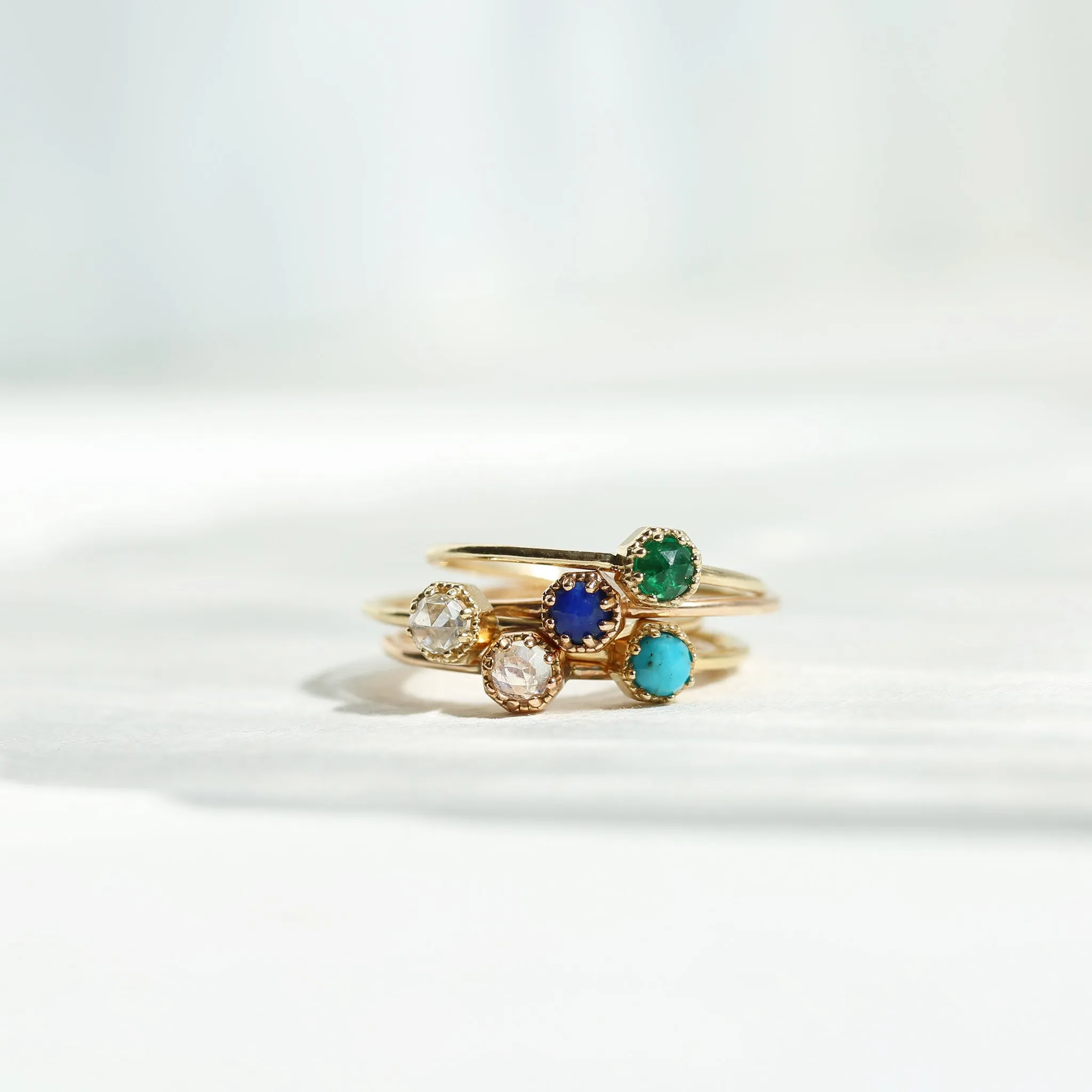 Petite Crown Bezel Turquoise Ring