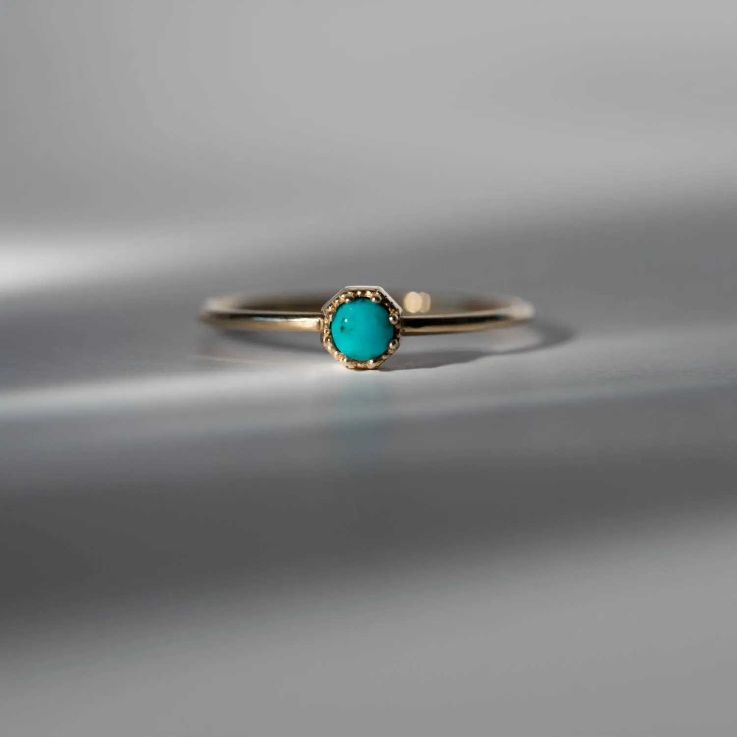 Petite Crown Bezel Turquoise Ring