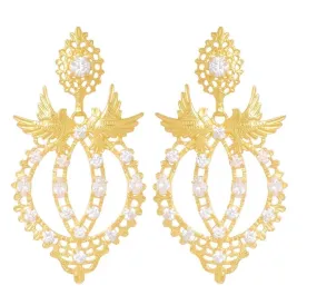 Portugal Jewels - Earrings Queen Dove with Gemstone - Ana Moura Collection