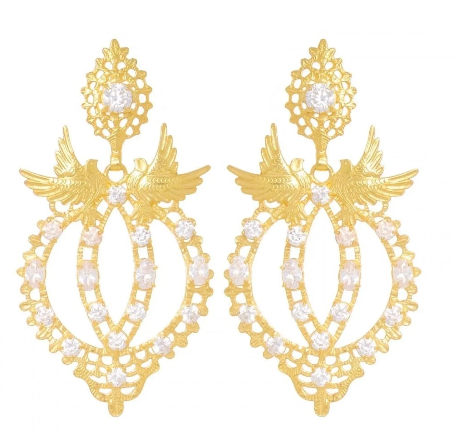 Portugal Jewels - Earrings Queen Dove with Gemstone - Ana Moura Collection