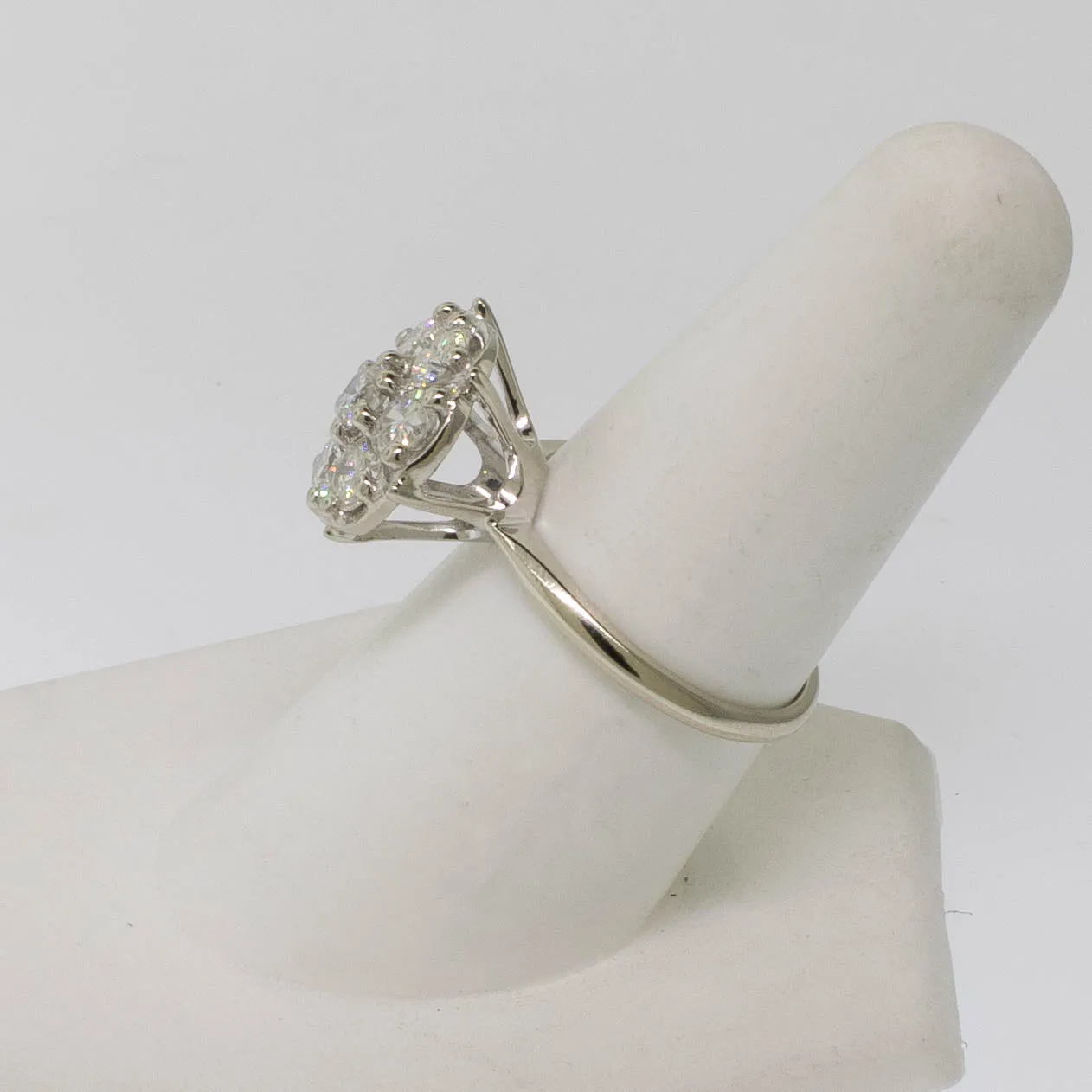 Pre-Owned 14K White Gold 7-Stone Diamond Cluster Ring 1.75 CTTW, Size 8, 2.8 DWT