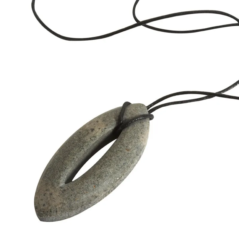 Preseli Bluestone Necklace Marquise With Leather