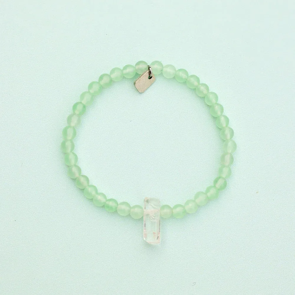 Pura Vida Green Quartz Intention Stretch Bracelet