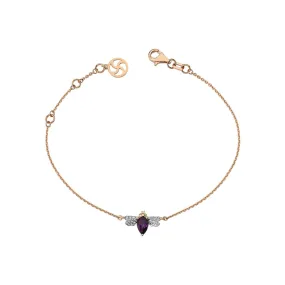 QUEEN BEE BELLA GOLD DIAMOND AMETHYST BRACELET