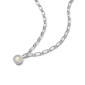 Rainbow Moonstone Chunky Healing Stone Necklace Sterling Silver